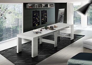 Consolle bianca larice allungabile, L.300 cm
