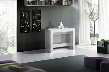 Consolle bianco lucido allungabile, L.300 cm