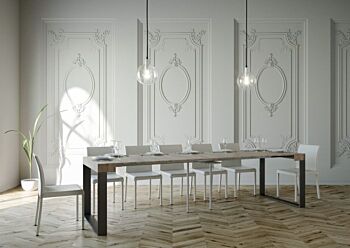 Consolle di design moderna, finitura Quercia natura, Made in Italy