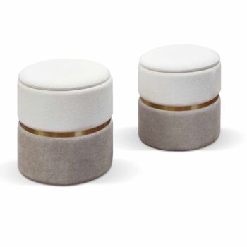 coppia di pouf in velluto