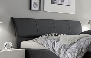 Elegante Letto imbottito Titanium in ecopelle antracite