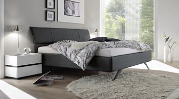 Letto imbottito Titanium in ecopelle antracite