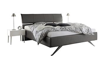 Letto imbottito Titanium in ecopelle antracite