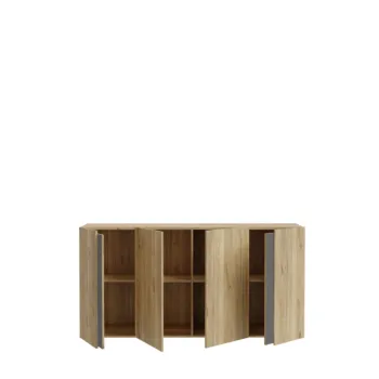madia 4 ripiani rovere