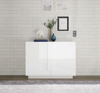 Credenza per cucina bianca lucido, 2 ante