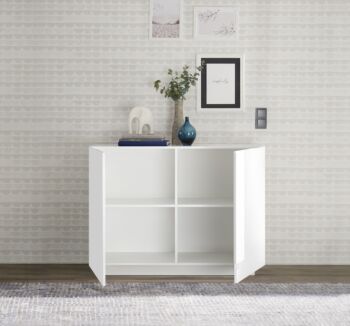 Credenza per cucina bianca lucido, 2 ante
