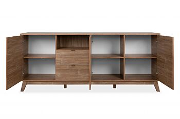 Madia di design in finitura bamboo con tre ante e tre cassetti 