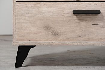Madia moderna 4 cassetti e un'anta, Rovere grigio e Nero