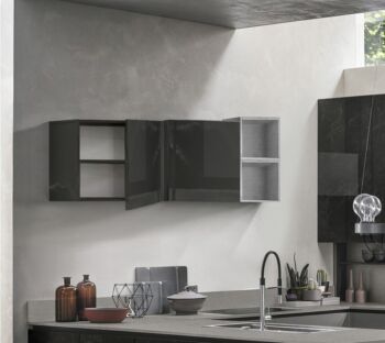 Pensile cubo per cucina sospeso, Antracite lucido