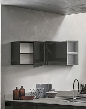 Pensile cubo per cucina sospeso, Antracite lucido