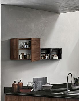 Pensile cubo per cucina sospeso, Noce dark