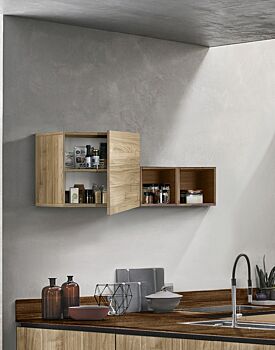 Pensile cubo per cucina sospeso, Noce stelvio