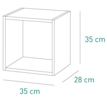 Set composto da 3 vani a giorno, finitura Grigio