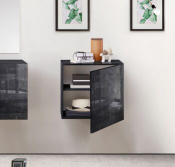 Cubo sospeso in diverse finiture per parete attrezzata