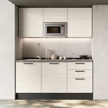 Cucina lineare bloccata 1,80 mt, Bianco altea, Made in Italy