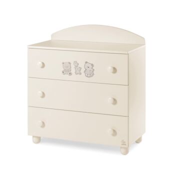 Lettino neonati Paddington avorio con decorazioni e ruote Zenzero Shop