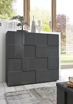 Sala Completa di Design Grigio Lucido