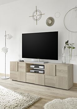 Porta TV di Design Rovere Samoa a due ante e un cassetto