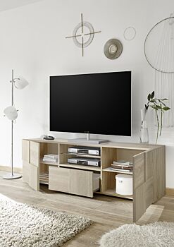 Porta TV di Design Rovere Samoa a due ante e un cassetto
