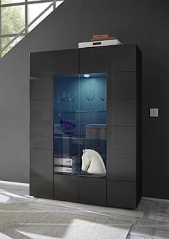 Vetrina di Design Grigio a due ante