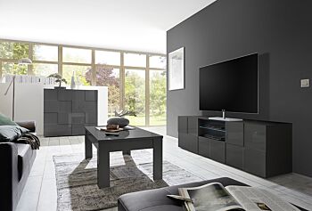 Sala Completa di Design Grigio Lucido