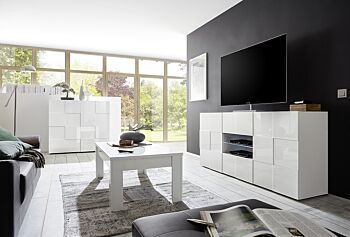 Sala Completa di Design Bianco Lucido