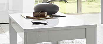Tavolo MADE IN ITALY  allungabile da 140 o 180 cm in bianco lucido