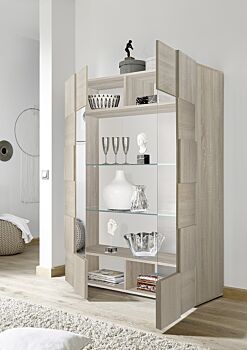 Vetrina di Design Rovere Samoa a due ante