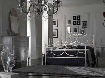 letto matrimoniale in ferro marrone anticato oro