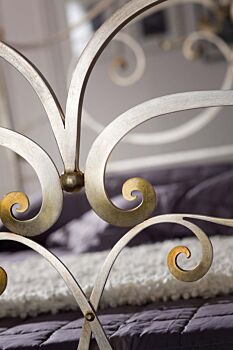 letto matrimoniale in ferro marrone anticato oro