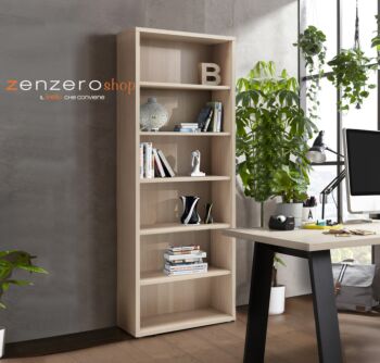 libreria 5 ripiani legno rovere