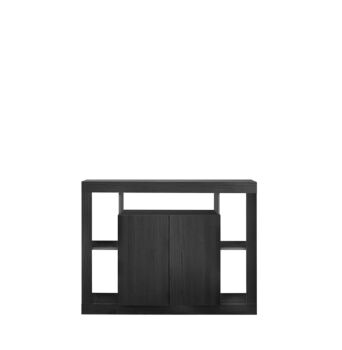 Credenza alta salvaspazio a 2 ante, Nero frassinato