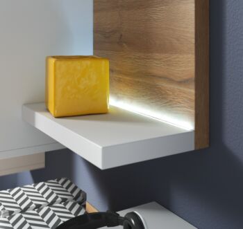 Capiente Modulo porta oggetti, colore bianco opaco e rovere rustico