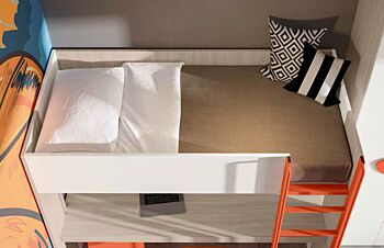 Letto a castello multifunzione con zona studio Spring Zenzero Shop