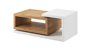 Zona giorno moderna completa, finitura bianco opaco e rovere rustico
