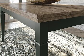 Tavolo L.160 allungabile finitura verde scuro e quercia