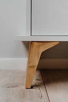 Porta Tv Oslo con 3 ribalte in finitura bianco e oro