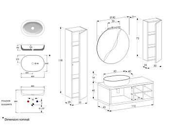 Mobile bagno sospeso con 2 ripiani Niagara 3
