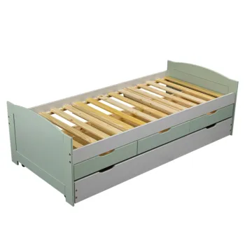 Divano letto con cassetti, secondo letto estraibile, Grigio chiaro e Salvia Zenzero Shop