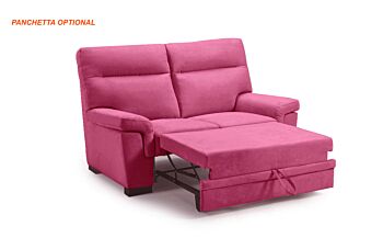 Divano Kim rosa Lampone, divano moderno a 2 posti