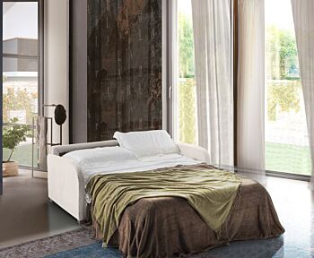 Divano letto Charlie Latte, 3 posti 