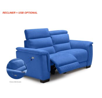 Divano Vale blu Tempesta, divano moderno a due posti