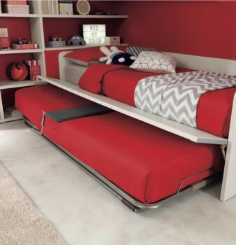 Divano letto Fillet con secondo letto ad estrazione Moretti Compact, Betulla