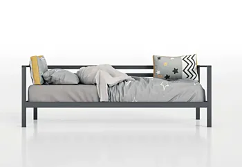 Divano letto Blow per camerette, Antracite e Grigio pietra Zenzero Shop