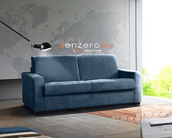 Divano letto modello Denali, sfoderabile a 3 posti maxi finitura Blu