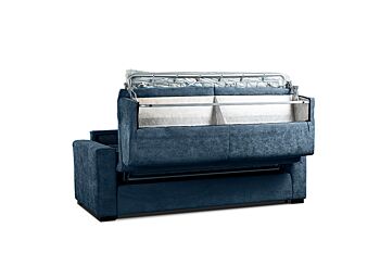 Divano letto modello Denali, sfoderabile a 3 posti maxi finitura Blu
