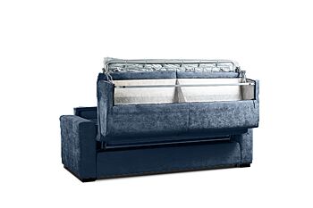 Divano letto Blu petrolio sfoderabile, 3 posti