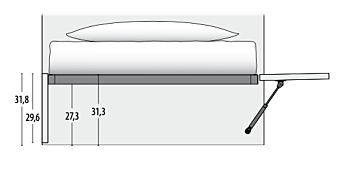 Divano letto Fillet Moretti Compact con secondo letto estraibile, Blu navy