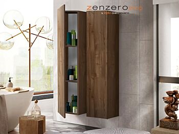 Doppia colonna da bagno sospesa, Noce Dark