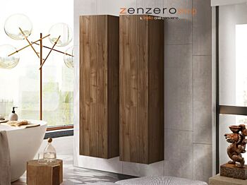 Doppia colonna da bagno sospesa, Noce Dark